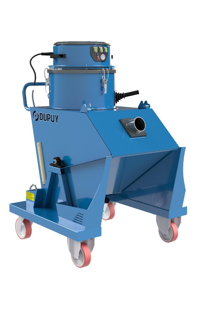 Aspiratore per trucioli Dupuy Chipvac 200 con contenitore ribaltabile da 200 litri